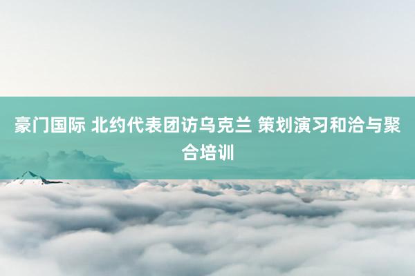 豪门国际 北约代表团访乌克兰 策划演习和洽与聚合培训