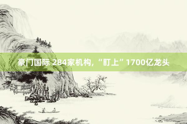 豪门国际 284家机构， “盯上”1700亿龙头