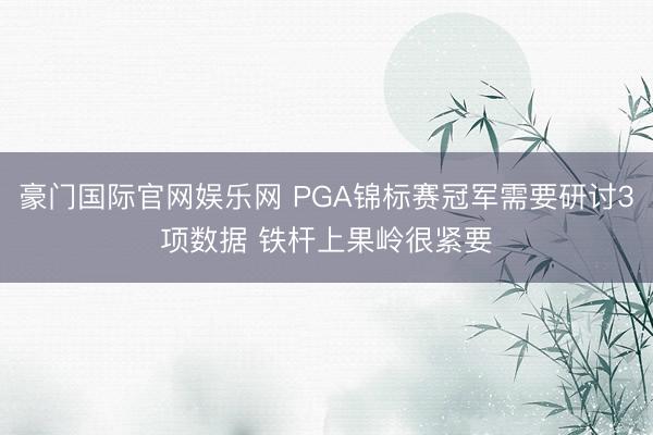 豪门国际官网娱乐网 PGA锦标赛冠军需要研讨3项数据 铁杆上果岭很紧要