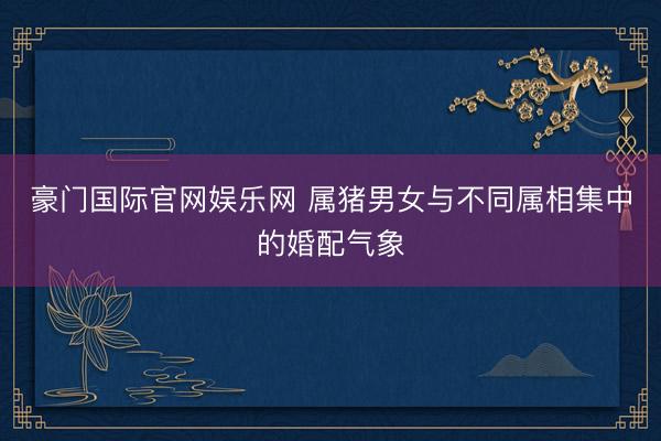 豪门国际官网娱乐网 属猪男女与不同属相集中的婚配气象