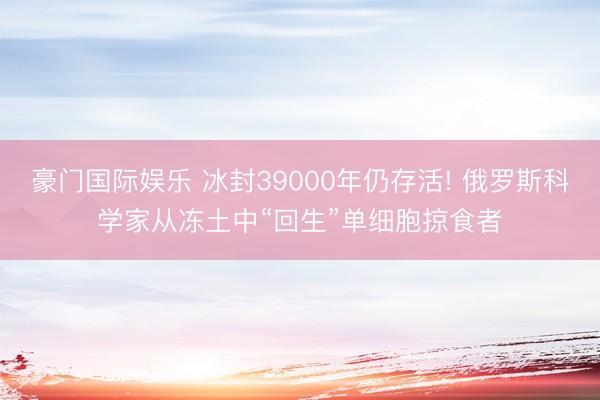 豪门国际娱乐 冰封39000年仍存活! 俄罗斯科学家从冻土中“回生”单细胞掠食者