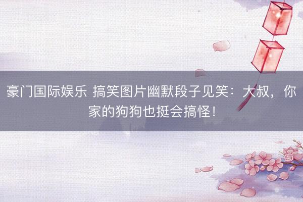 豪门国际娱乐 搞笑图片幽默段子见笑：大叔，你家的狗狗也挺会搞怪！
