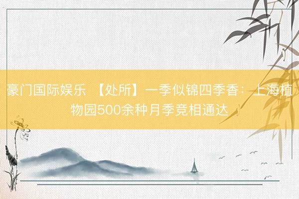 豪门国际娱乐 【处所】一季似锦四季香：上海植物园500余种月季竞相通达