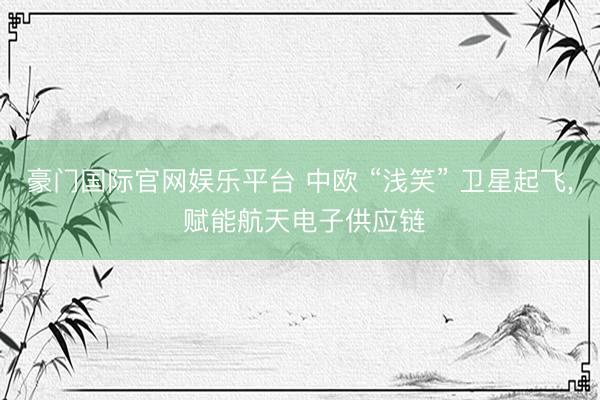 豪门国际官网娱乐平台 中欧 “浅笑” 卫星起飞， 赋能航天电子供应链