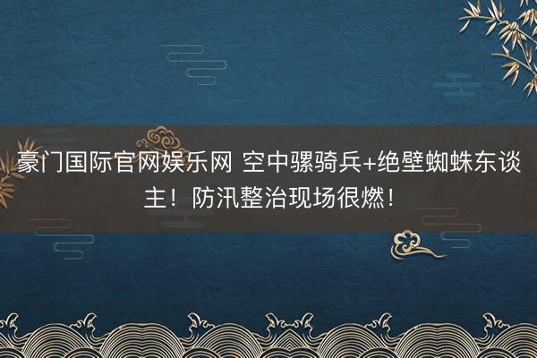 豪门国际官网娱乐网 空中骡骑兵+绝壁蜘蛛东谈主！防汛整治现场很燃！
